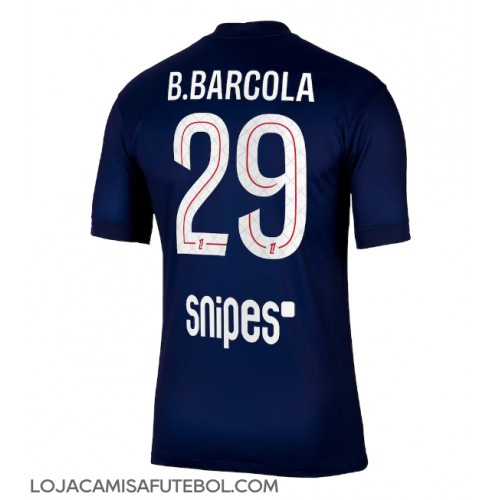 Camisa de Futebol Paris Saint-Germain Bradley Barcola #29 Equipamento Principal 2025-26 Manga Curta Camisa de Futebol Paris Saint-Germain Bradley Barcola #29 Equipamento Principal 2025-26 Manga Curta